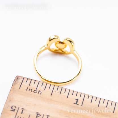 r011086 DIY 6-8mm Natural Freshwater pearl Ring accessory 925 sterling silver Adjustable size engagement jewelry ring for women