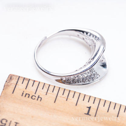 r011093 DIY 6-8mm Natural Freshwater pearl Ring accessory 925 sterling silver Adjustable size engagement jewelry ring for women