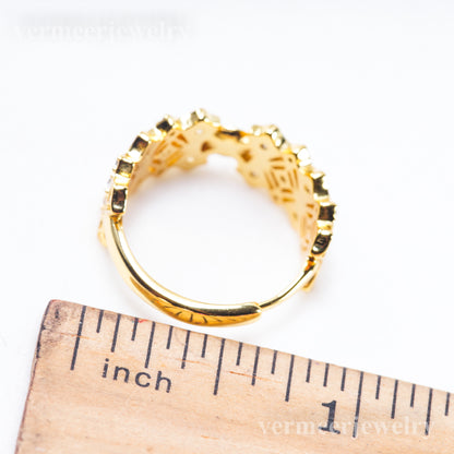 r011094 DIY 6-8mm Natural Freshwater pearl Ring accessory 925 sterling silver Adjustable size engagement jewelry ring for women