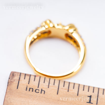 r011097 DIY 6-8mm Natural Freshwater pearl Ring accessory 925 sterling silver Adjustable size engagement jewelry ring for women