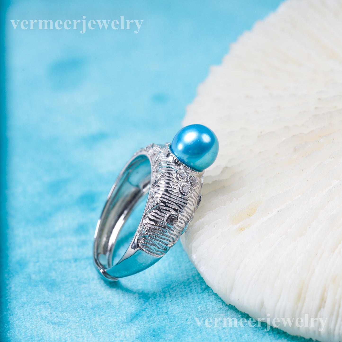 r031016 DIY 6-8mm Natural Freshwater pearl Ring accessory 925 sterling silver Adjustable size engagement jewelry ring for women