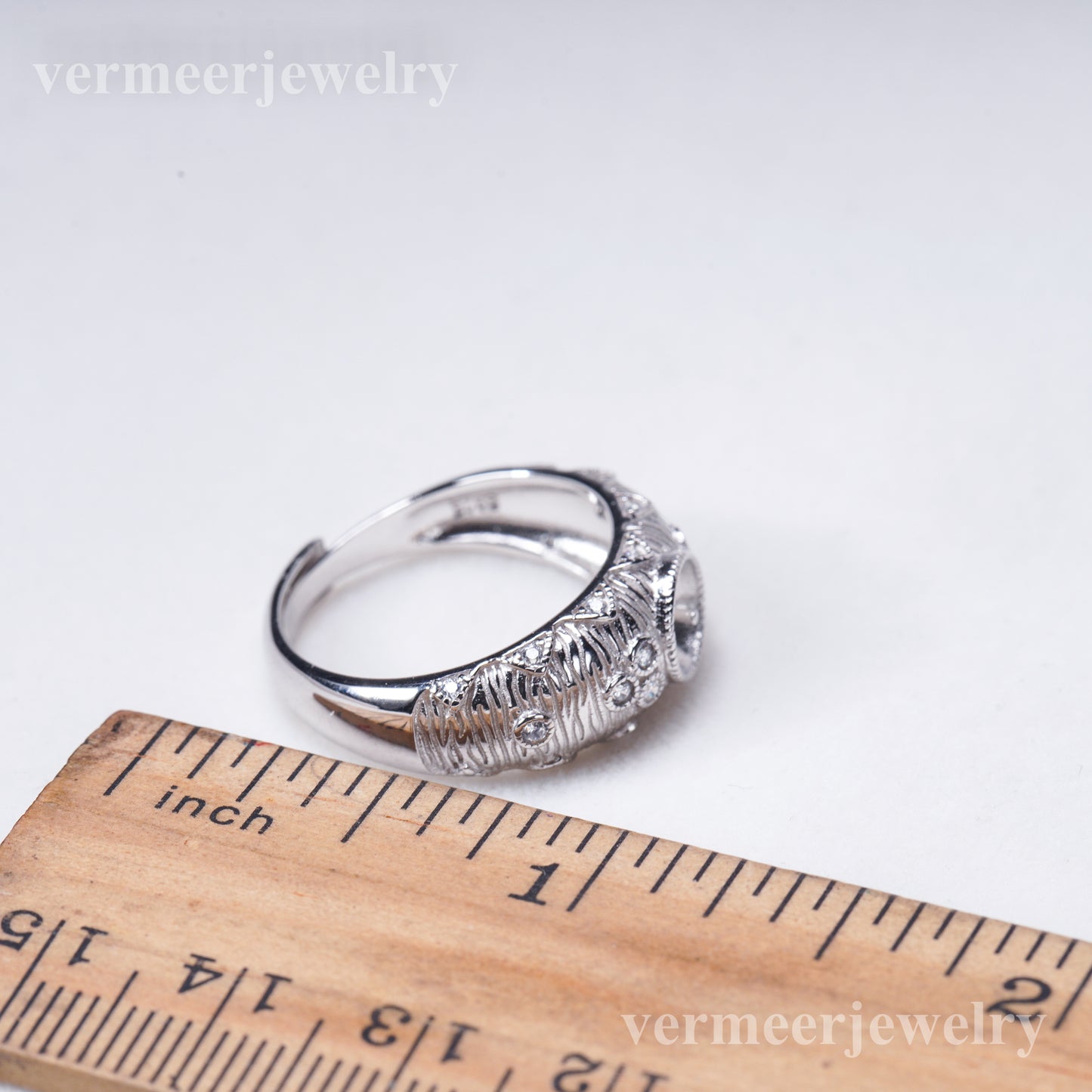 r031016 DIY 6-8mm Natural Freshwater pearl Ring accessory 925 sterling silver Adjustable size engagement jewelry ring for women