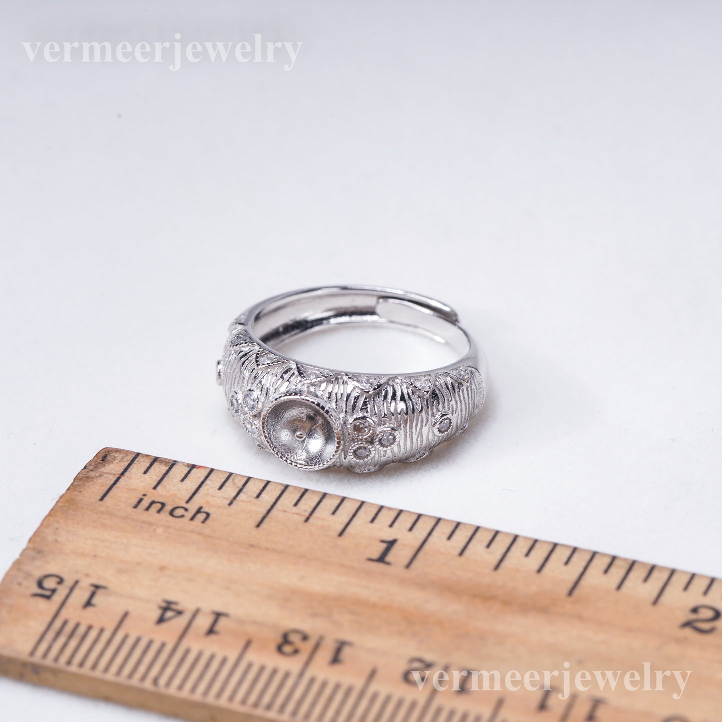 r031016 DIY 6-8mm Natural Freshwater pearl Ring accessory 925 sterling silver Adjustable size engagement jewelry ring for women