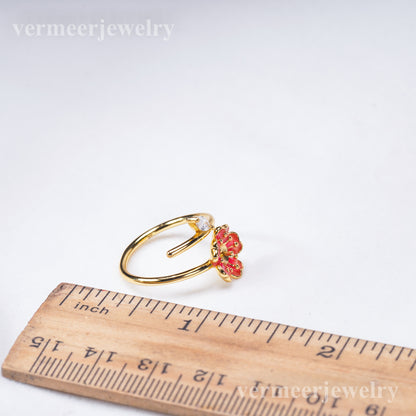 r031017 DIY 6-8mm Natural Freshwater pearl Ring accessory 925 sterling silver Adjustable size engagement jewelry ring for women