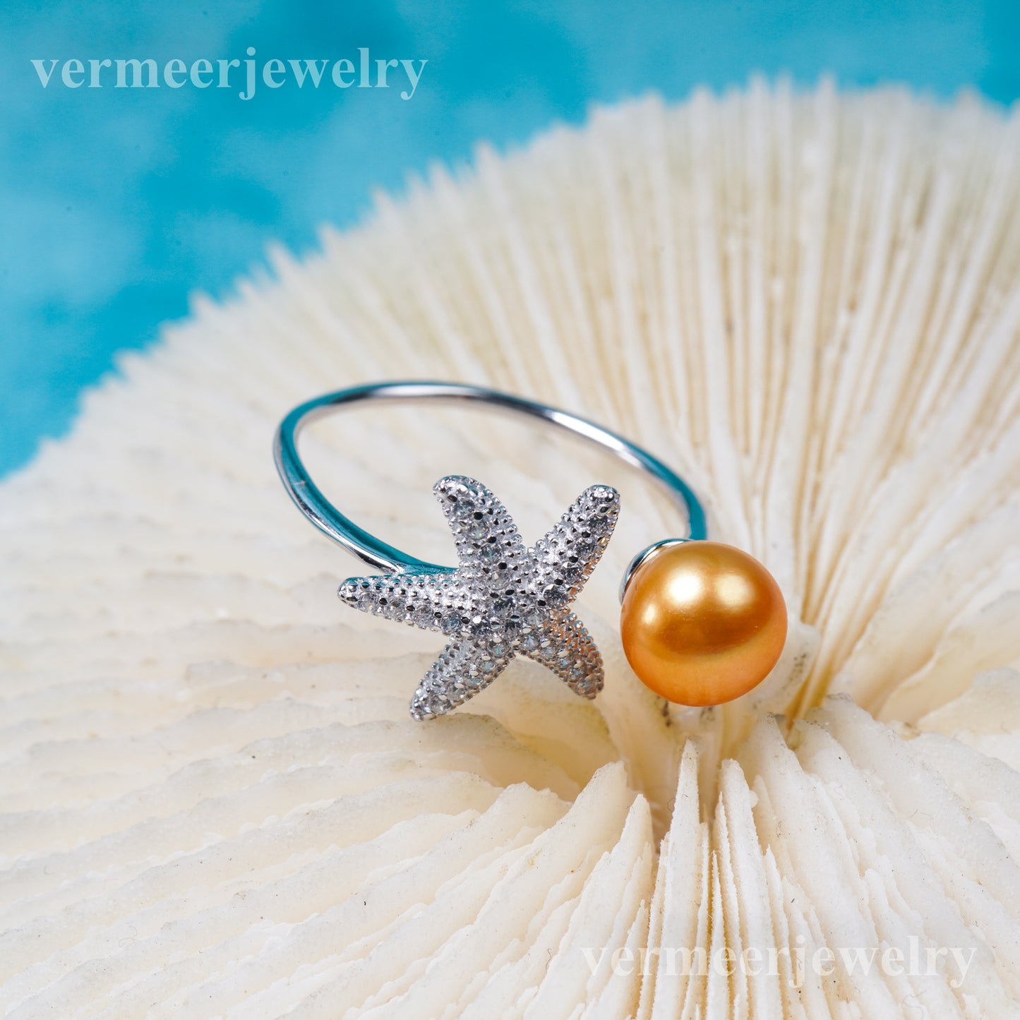 r031019 DIY 6-8mm Natural Freshwater pearl Ring accessory 925 sterling silver Adjustable size engagement jewelry ring for women