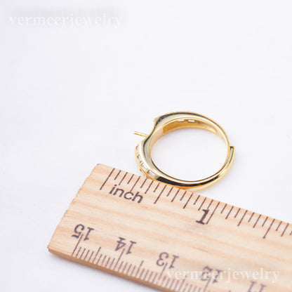 re010991 DIY 9-11mm Natural Freshwater pearl Ring accessory 925 sterling silver Adjustable size engagement ring for women