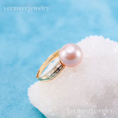 re010991 DIY 9-11mm Natural Freshwater pearl Ring accessory 925 sterling silver Adjustable size engagement ring for women