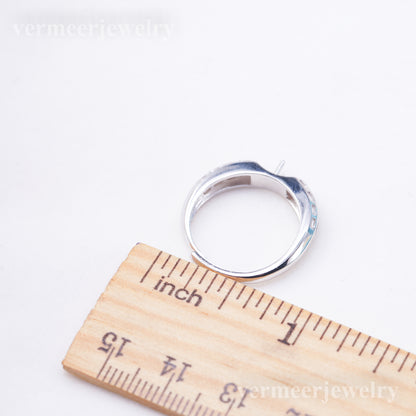 re010991 DIY 9-11mm Natural Freshwater pearl Ring accessory 925 sterling silver Adjustable size engagement ring for women