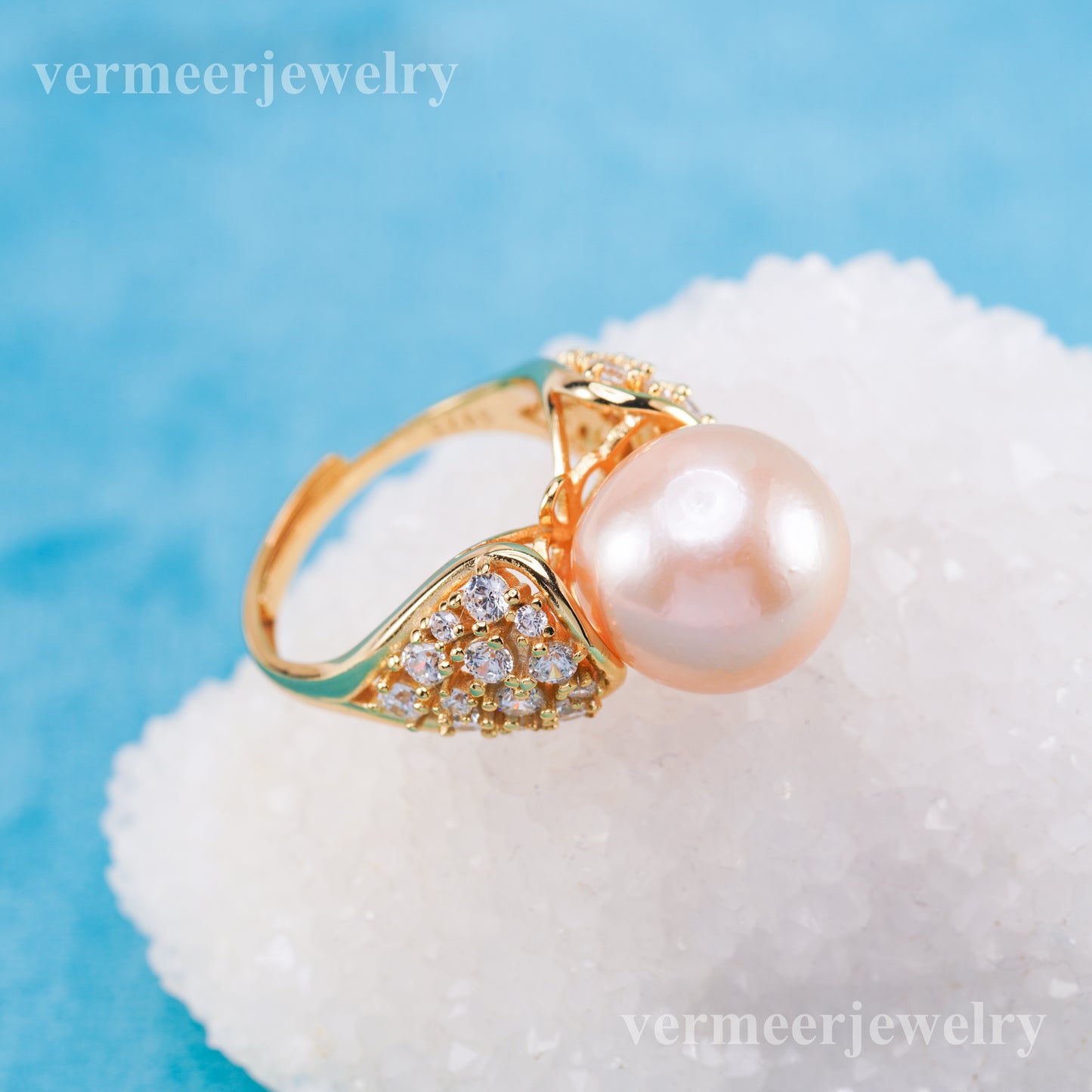 re010995 DIY 9-11mm Natural Freshwater pearl Ring accessory 925 sterling silver Adjustable size engagement ring for women