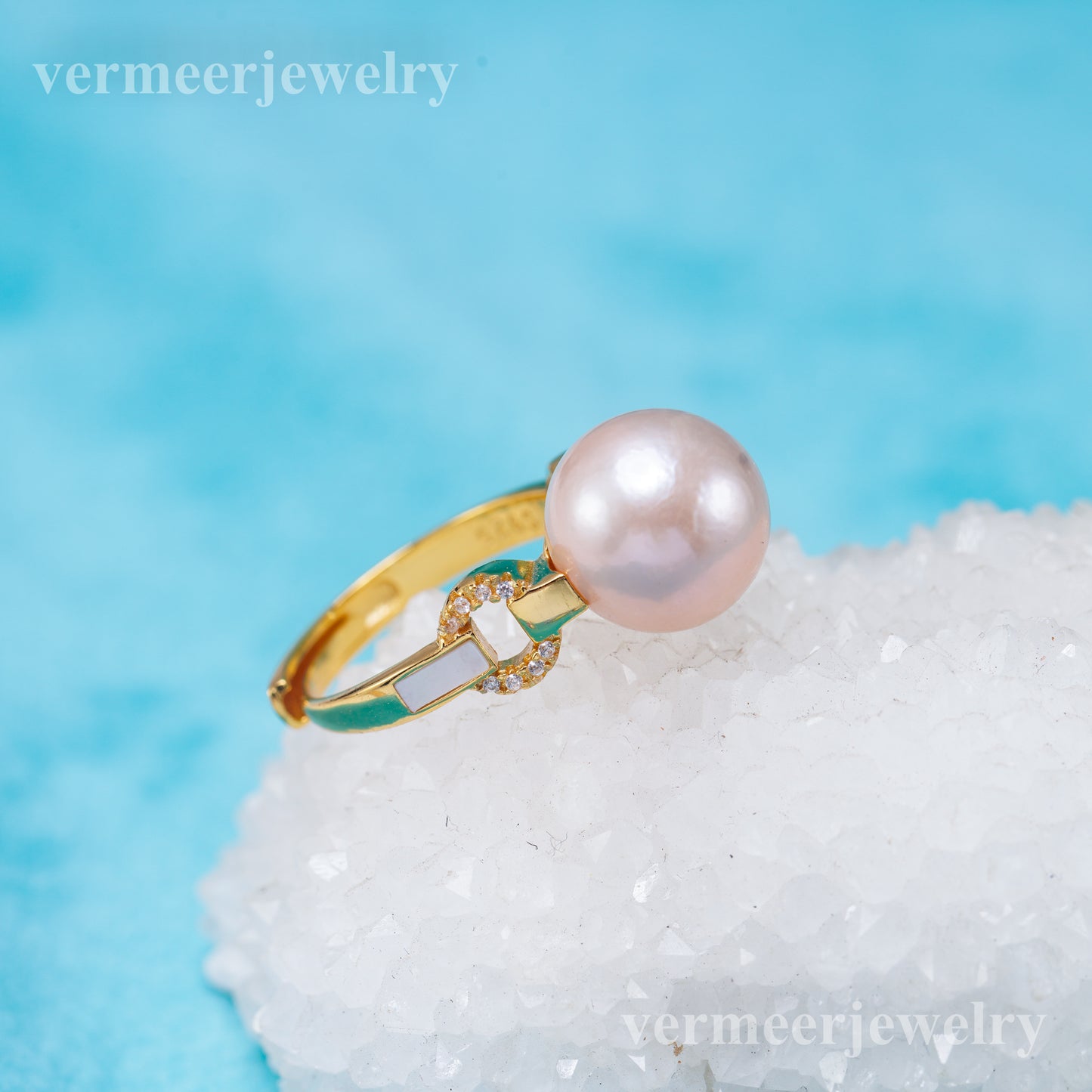 re011027 DIY 9-11mm Natural Freshwater pearl Ring accessory 925 sterling silver Adjustable size engagement ring for women