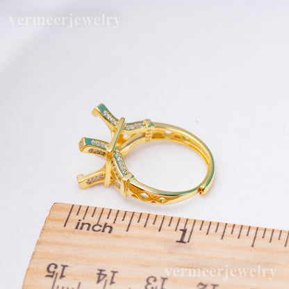 re011048 DIY 9-11mm Natural Freshwater pearl Ring accessory 925 sterling silver Adjustable size engagement ring for women