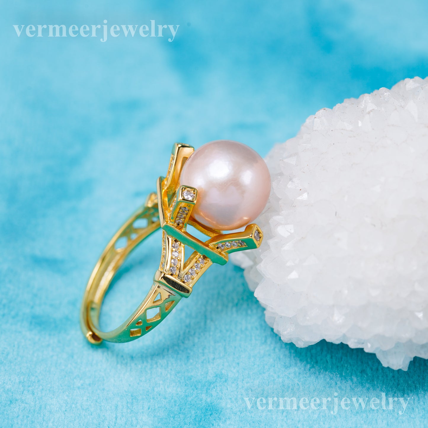 re011048 DIY 9-11mm Natural Freshwater pearl Ring accessory 925 sterling silver Adjustable size engagement ring for women