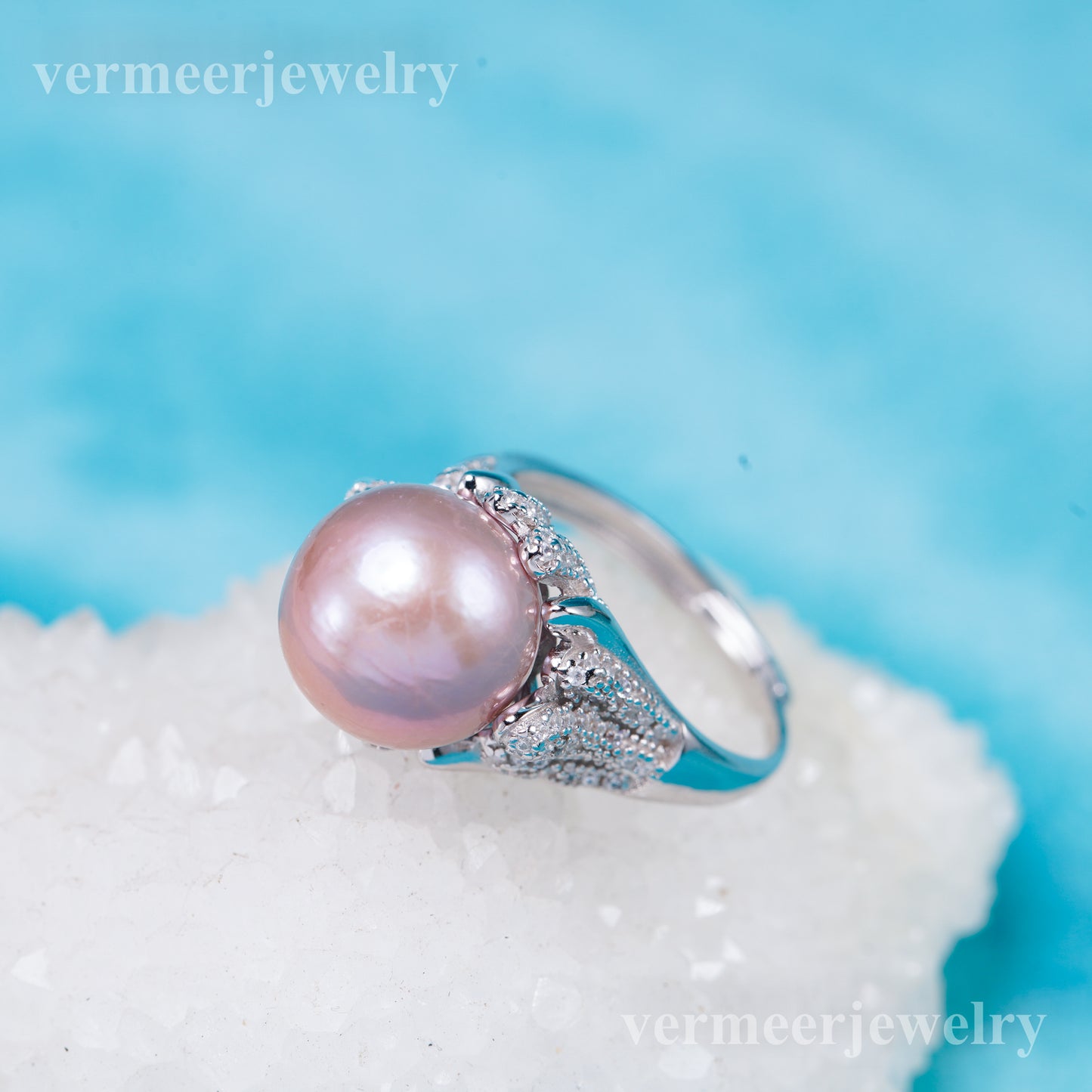 re011049 DIY 9-11mm Natural Freshwater pearl Ring accessory 925 sterling silver Adjustable size engagement ring for women