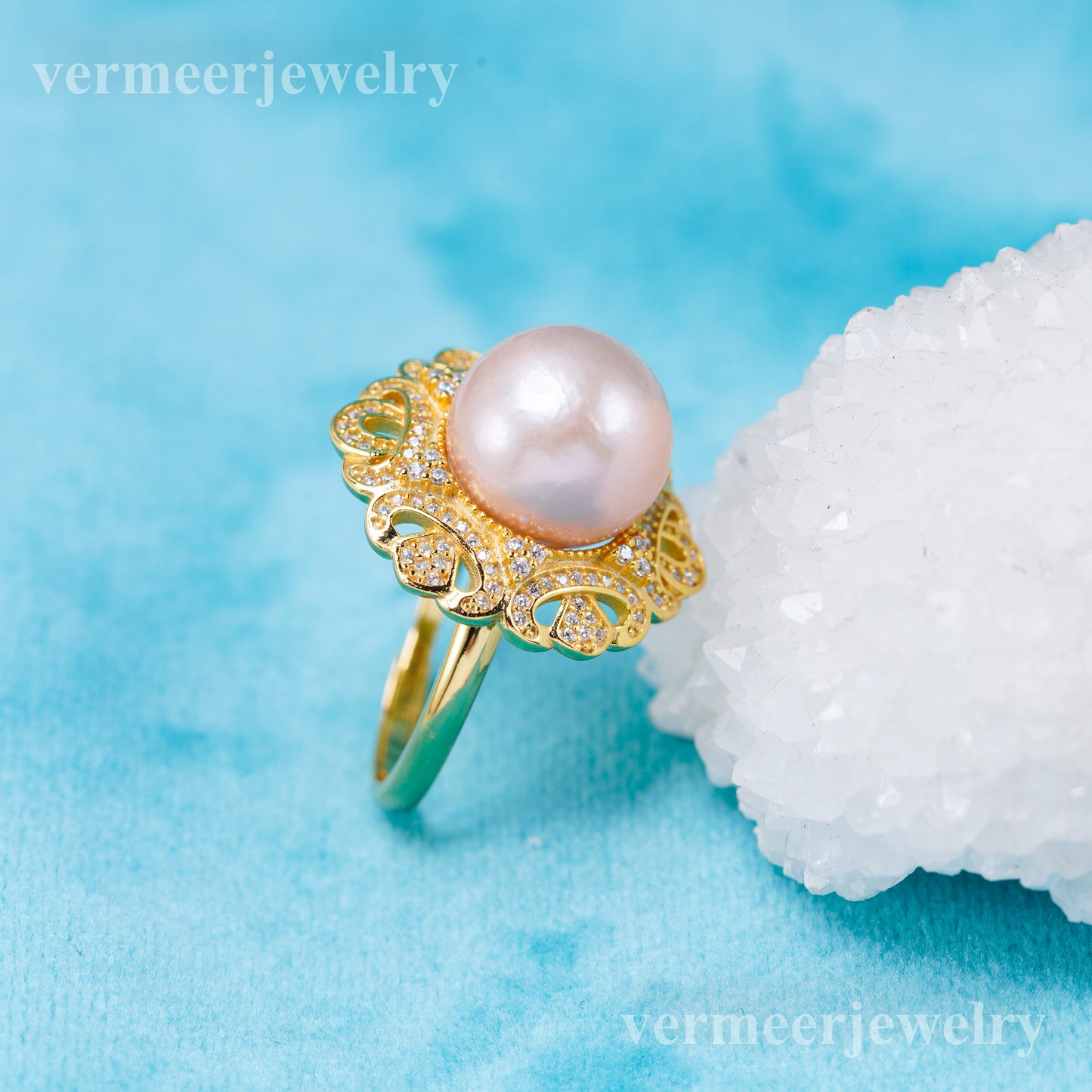 re011050 DIY 9-11mm Natural Freshwater pearl Ring accessory 925 sterling silver Adjustable size engagement ring for women