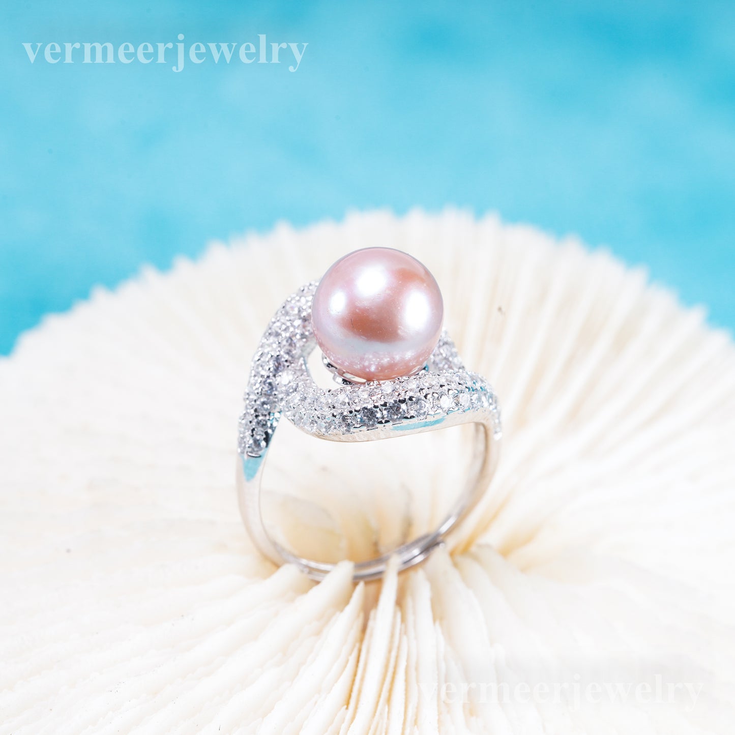 re011096 DIY 9-11mm Natural Freshwater pearl Ring accessory 925 sterling silver Adjustable size engagement ring for women