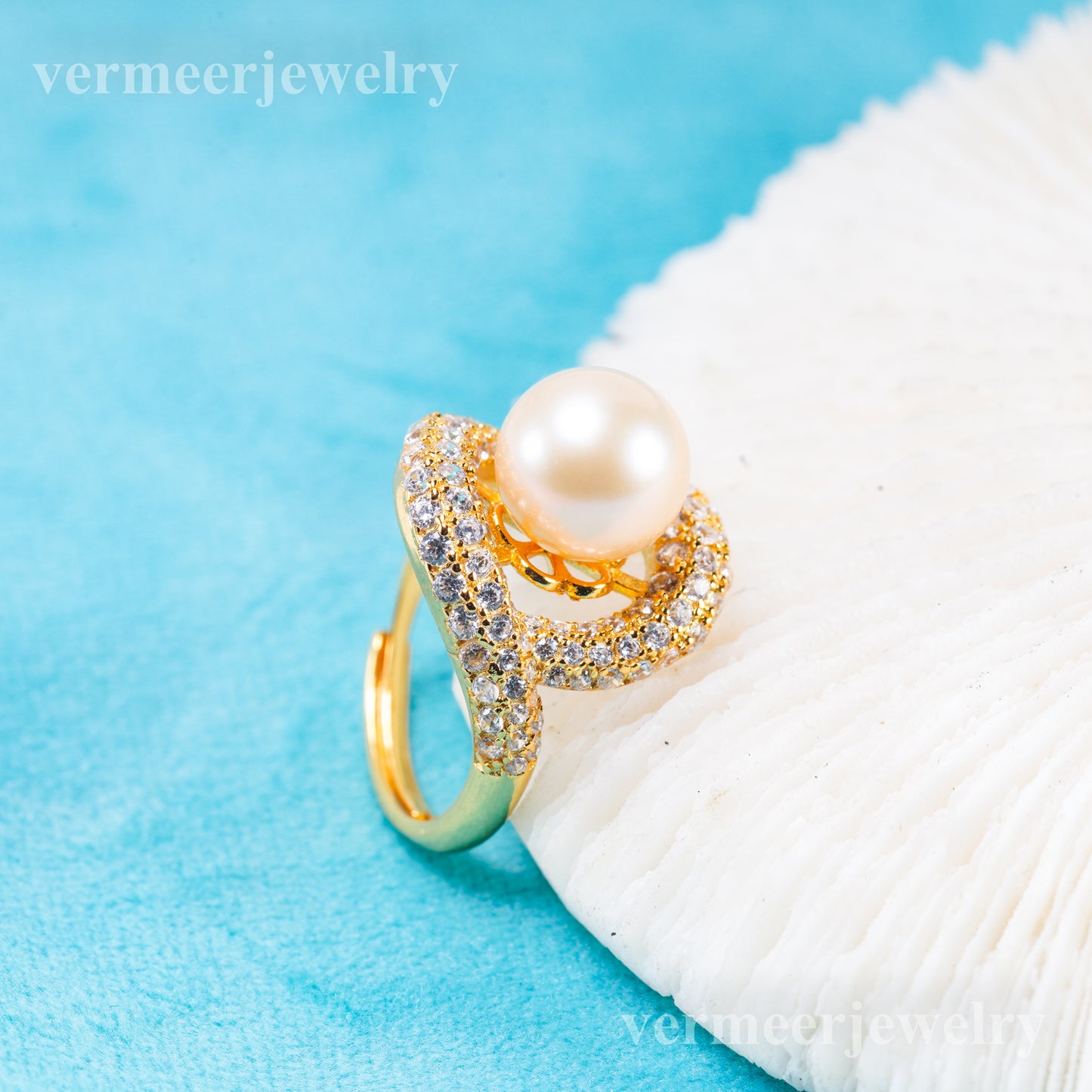 re011096 DIY 9-11mm Natural Freshwater pearl Ring accessory 925 sterling silver Adjustable size engagement ring for women