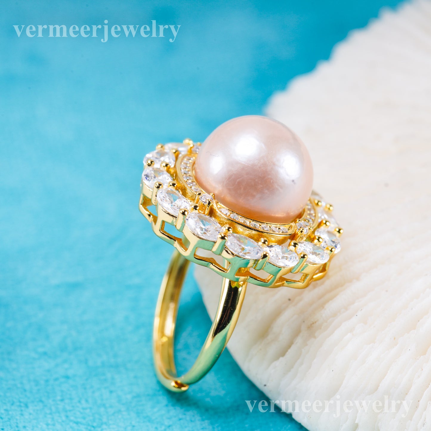 re011105 DIY 9-11mm Natural Freshwater pearl Ring accessory 925 sterling silver Adjustable size engagement ring for women