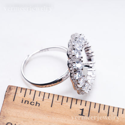 re011108 DIY 9-11mm Natural Freshwater pearl Ring accessory 925 sterling silver Adjustable size engagement ring for women