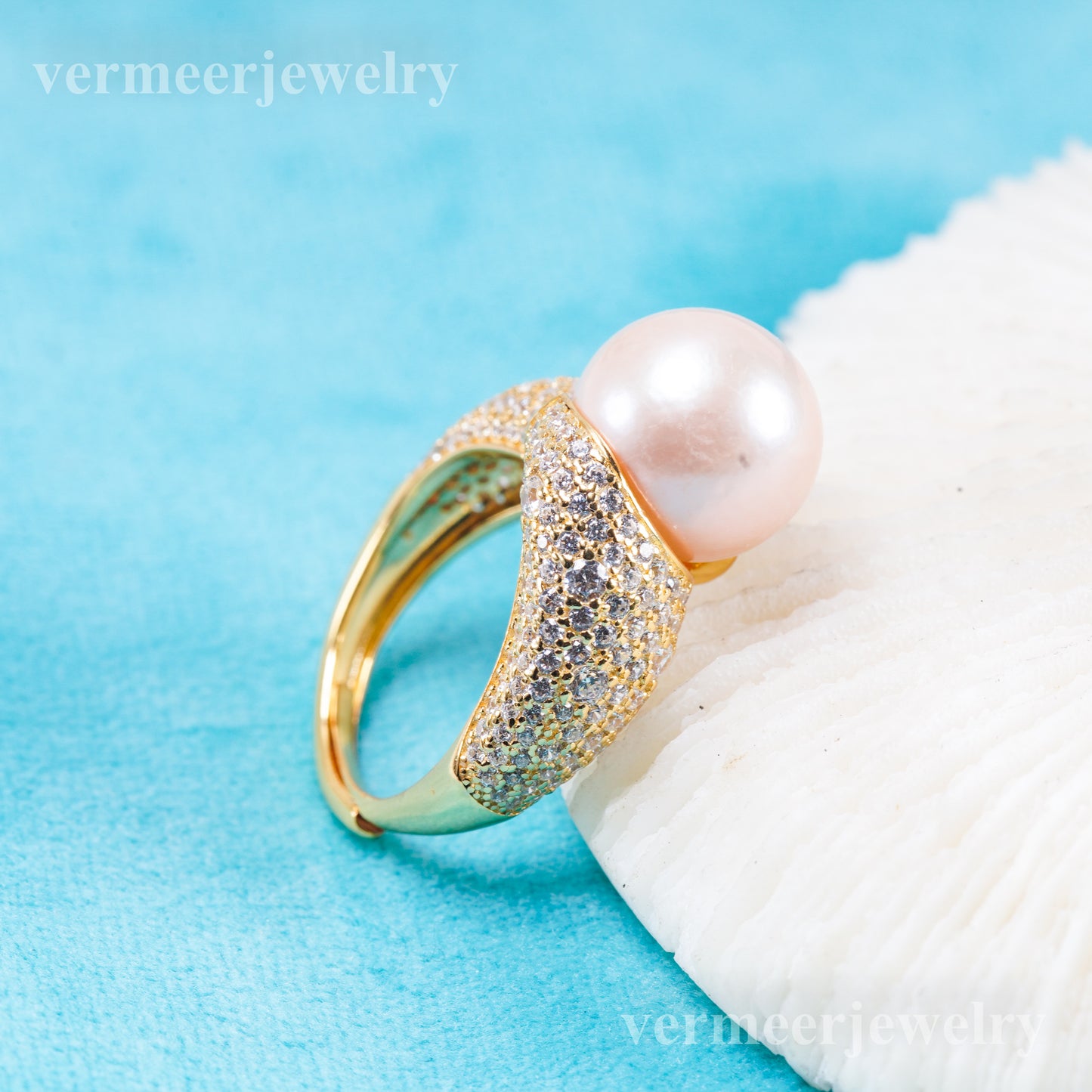 re011112 DIY 9-11mm Natural Freshwater pearl Ring accessory 925 sterling silver Adjustable size engagement ring for women