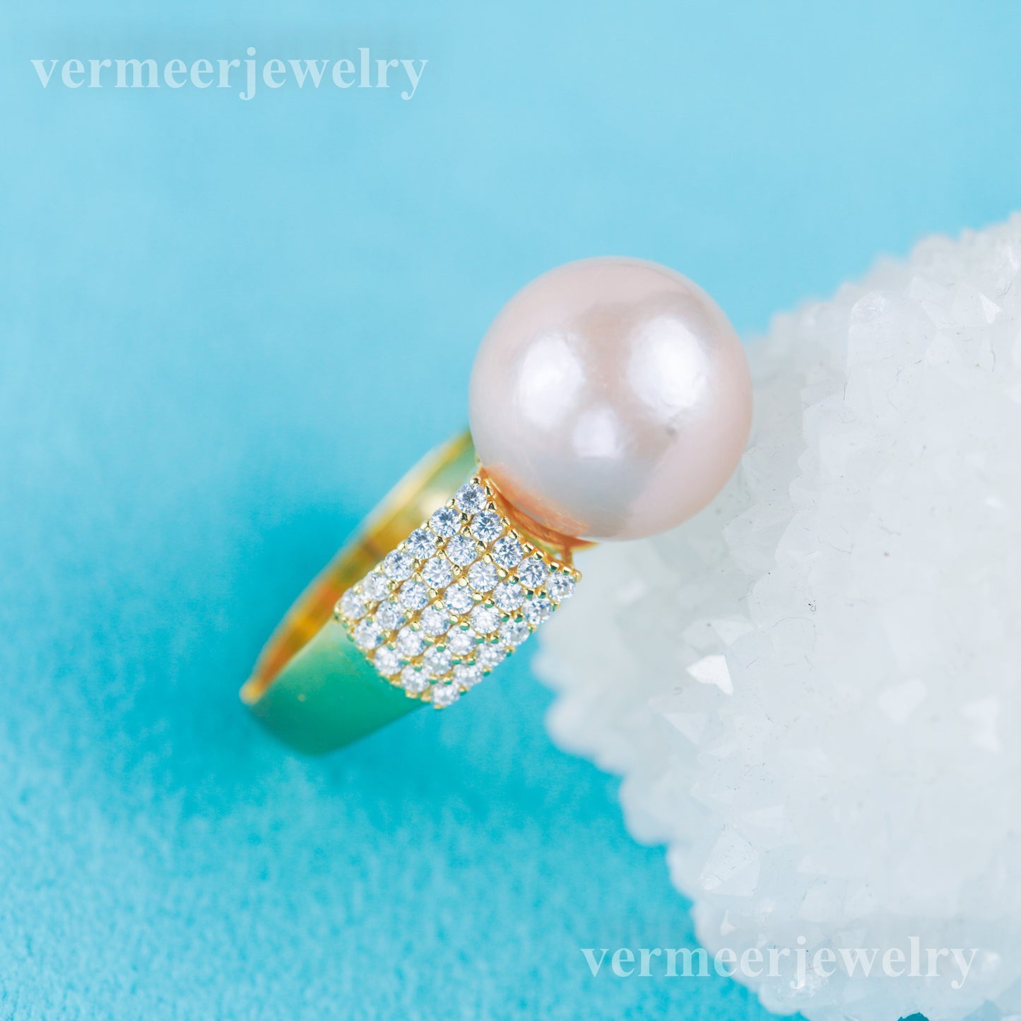 re030974 DIY 9-11mm Natural Freshwater pearl Ring accessory 925 sterling silver Adjustable size engagement ring for women