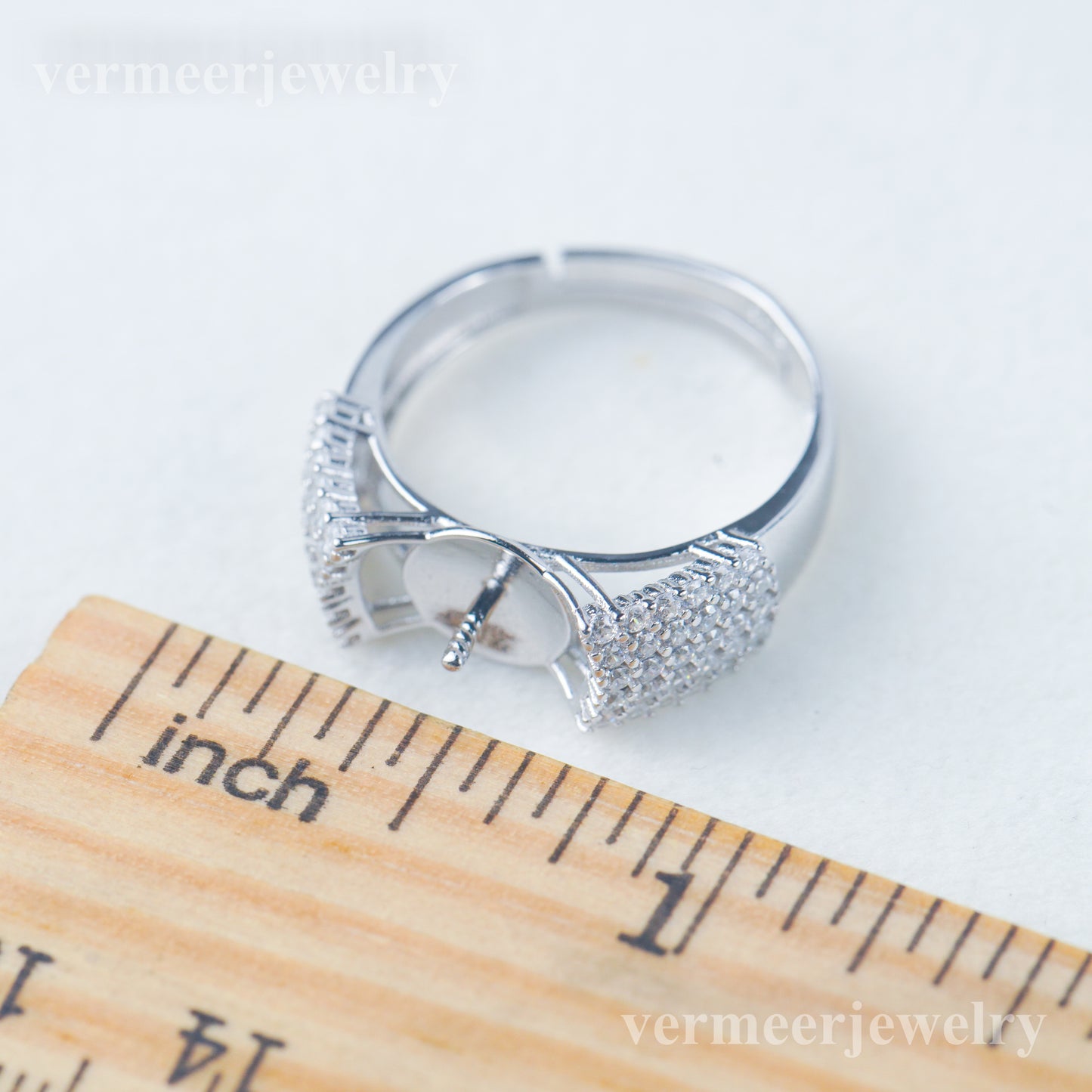 re030974 DIY 9-11mm Natural Freshwater pearl Ring accessory 925 sterling silver Adjustable size engagement ring for women