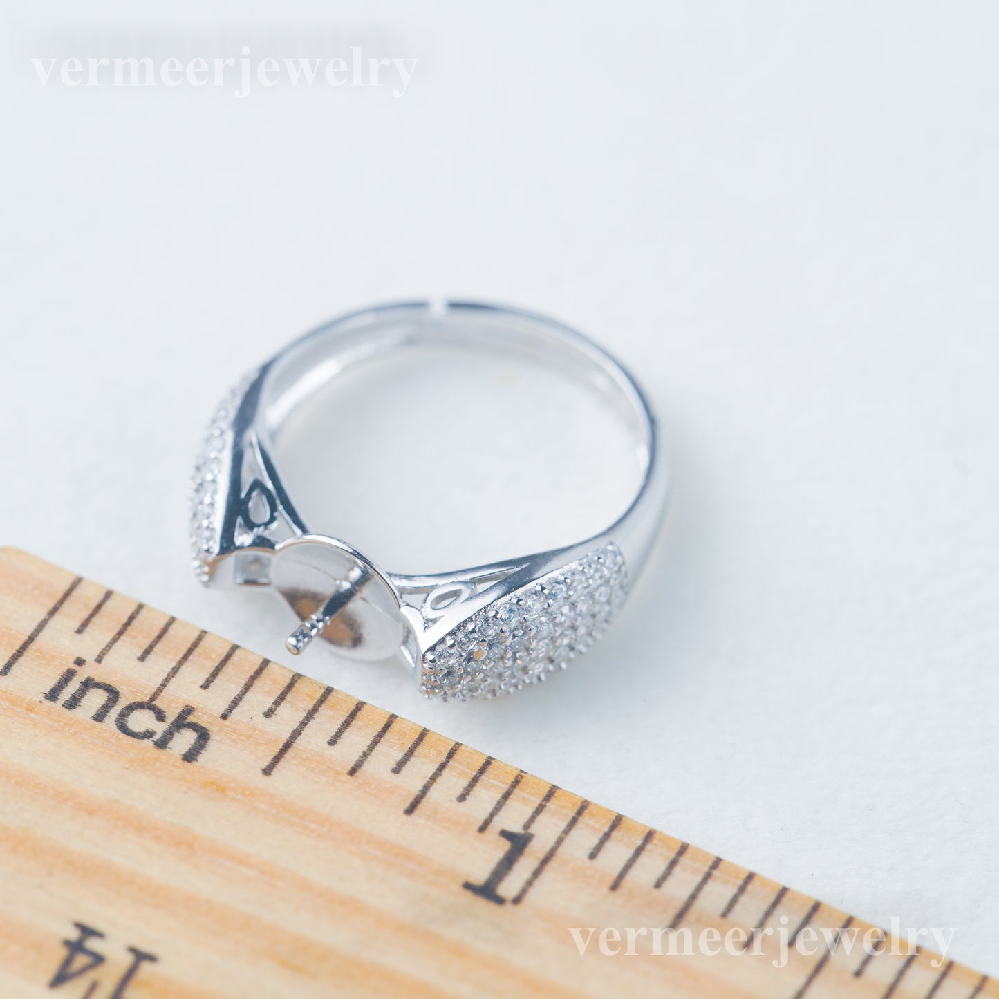 re030975 DIY 9-11mm Natural Freshwater pearl Ring accessory 925 sterling silver Adjustable size engagement ring for women