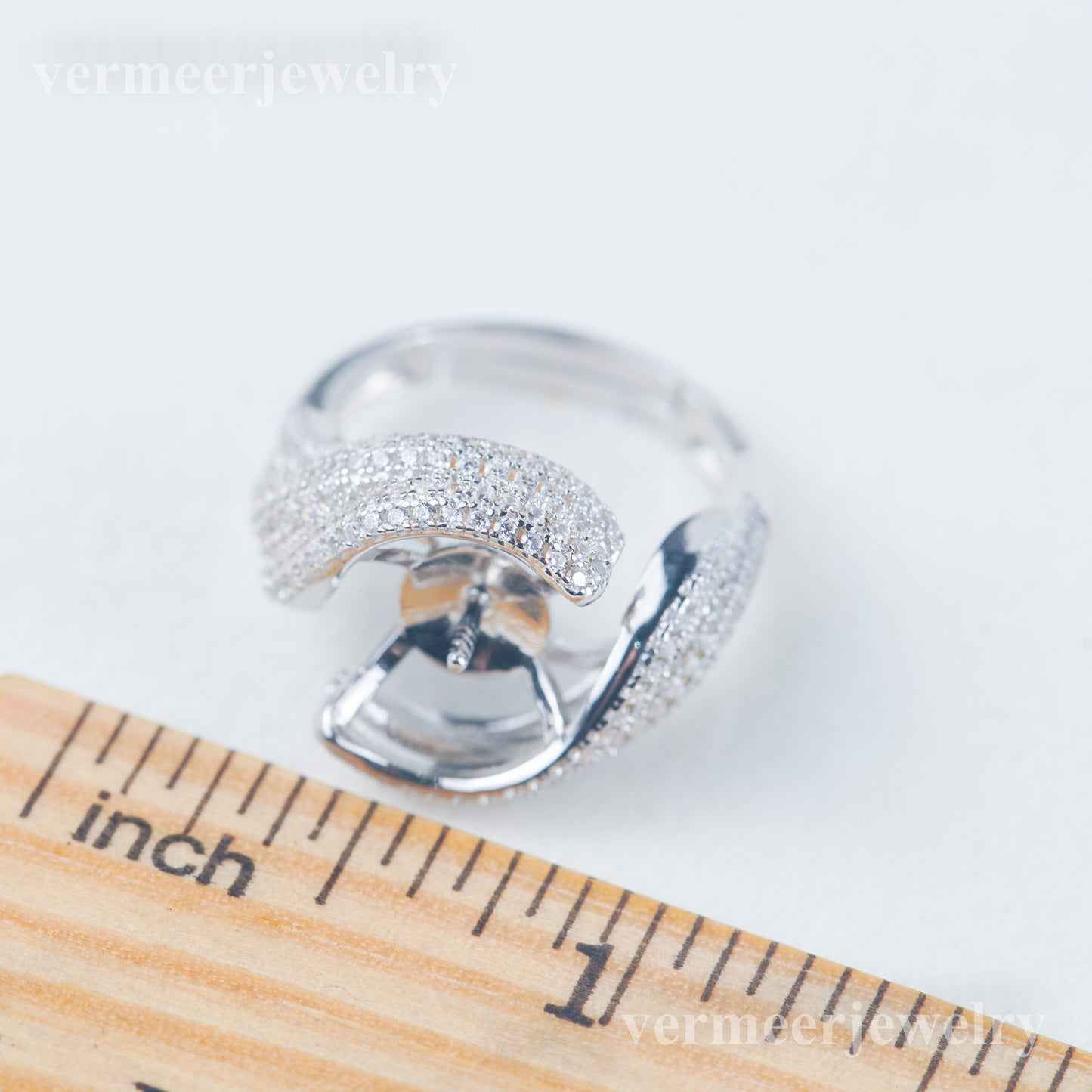 re030984 DIY 9-11mm Natural Freshwater pearl Ring accessory 925 sterling silver Adjustable size engagement ring for women