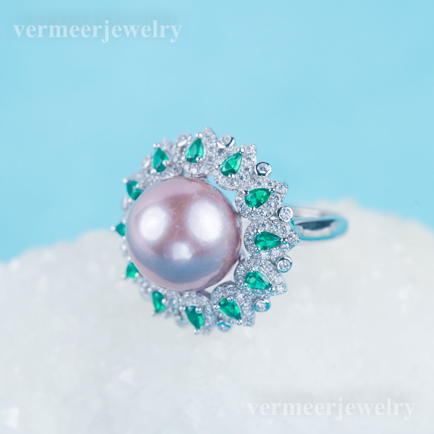 re030985 DIY 9-11mm Natural Freshwater pearl Ring accessory 925 sterling silver Adjustable size engagement ring for women