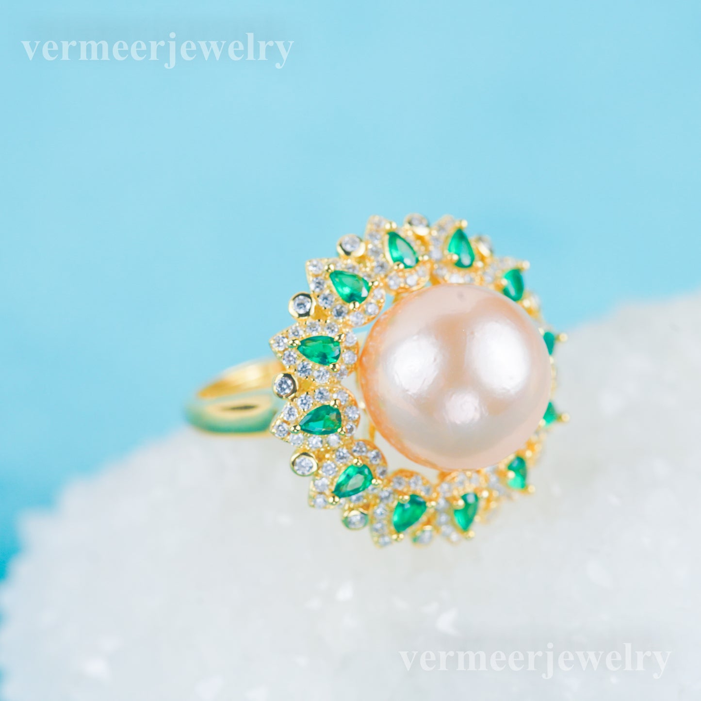 re030985 DIY 9-11mm Natural Freshwater pearl Ring accessory 925 sterling silver Adjustable size engagement ring for women