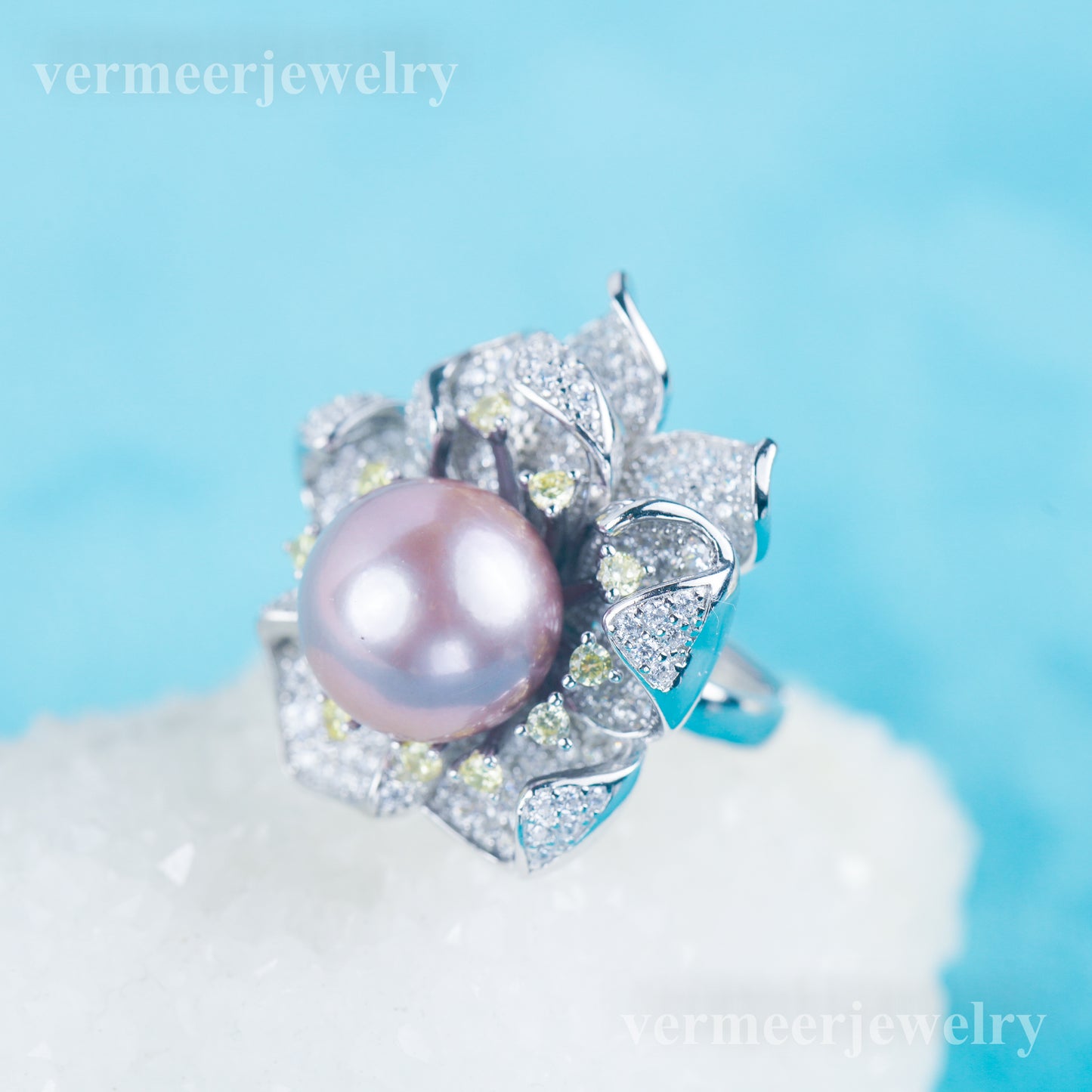 re030987 DIY 9-11mm Natural Freshwater pearl Ring accessory 925 sterling silver Adjustable size engagement ring for women